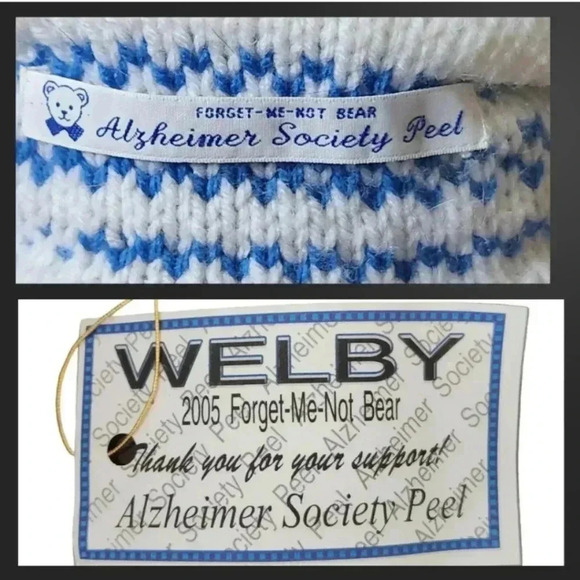 Vintage Russ Berrie Black Teddy Bear Plush – 12" 2005 Handknit Sweater - Picture 9 of 10